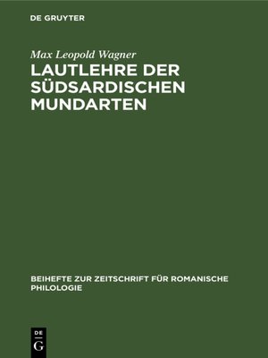 cover image of Lautlehre der Südsardischen Mundarten